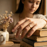 14K Gold Polished Pebble Stackable Ring – Minimalist Everyday Band