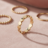 14K Gold Polished Pebble Stackable Ring – Minimalist Everyday Band