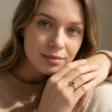 14K Yellow Gold Emerald & Baguette Pavé Band Ring BRK