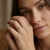 14K Yellow Gold Baguette Minimalist Stackable Ring - Promise Band