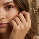 14K Gold Thin Pavé Eternity Band – Dainty Stackable Ring