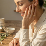 14K Gold Bamboo Sparkle Ring – Adjustable Textured Stacking Band (SKU GRAM)