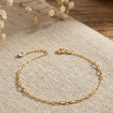 14K Gold Paperclip Chain Bracelet – Solid Yellow Gold Minimalist Link Jewelry