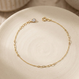 14K Gold Paperclip Chain Bracelet – Solid Yellow Gold Minimalist Link Jewelry