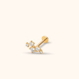 14K gold tragus stud with cubic zirconia constellation design
