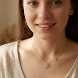 14K Gold Elephant Necklace with Custom Initial Charm – Lucky & Personalized Gift