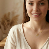 14K Gold Elephant Necklace with Custom Initial Charm – Lucky & Personalized Gift