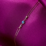 14K Gold Evil Eye Charm Bracelets – Protection with Gemstone Accents - 4