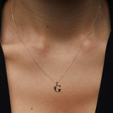 Real 14K gold initial necklace with the letter A pendant