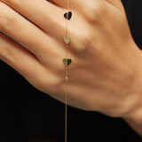 14K Gold Heart Charm Bracelet – Dainty Dangling Hearts Jewelry