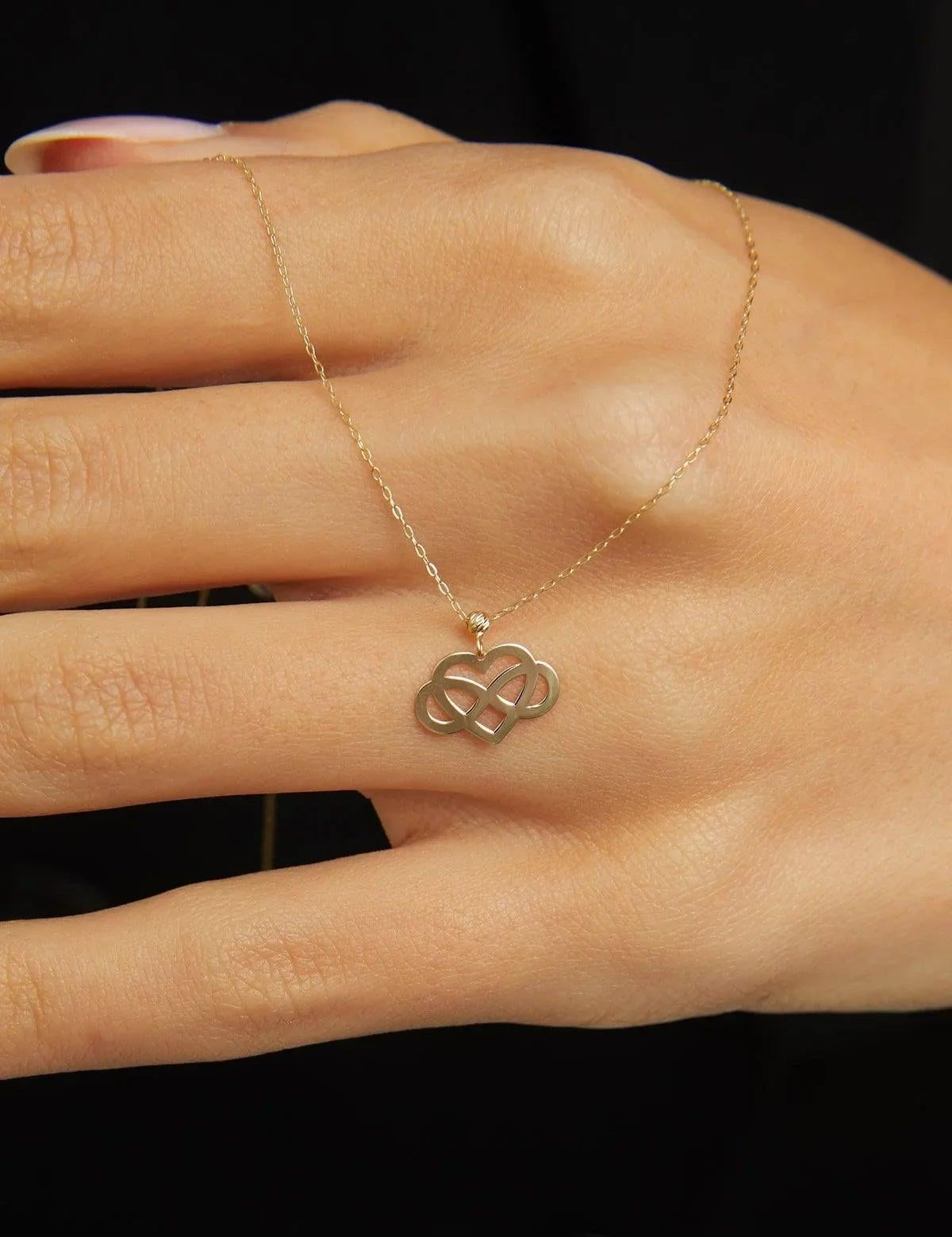 14K Gold Infinity Heart Necklace – Symbol of Eternal Love - 4