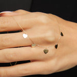 Multiple heart charm necklace in 14K gold