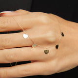 Multiple heart charm necklace in 14K gold