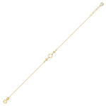 14K gold bracelet with two cross charms and a textured circular centerpiece