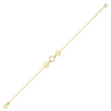 14K Gold Flower Charm Bracelet with Circle – Delicate Spring Inspired Jewelry