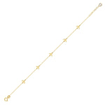 Minimal 14K gold bracelet with flying bird charms