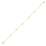 Minimal 14K gold bracelet with flying bird charms