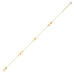 Minimalist 14K gold bracelet with repeating infinity symbols,