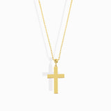 14K Gold Classic Cross Pendant Necklace - Minimalist Religious Pendant