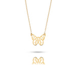 14K gold butterfly pendant necklace on fine chain,