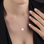 14K gold necklace featuring a smiling panda face pendant playful and minimalist jewelry style.