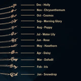 Personalized Birth Month Flower Necklace – 14K Gold