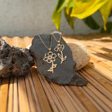 Personalized Birth Month Flower Necklace – 14K Gold