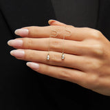 14K Gold Blue Topaz Threader Earrings – Dainty Drop Chain Earrings