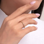 14K Gold Marquise Twist Diamond Ring – Elegant Stackable Eternity Band - 12