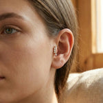 14K Gold Marquise Cluster Tragus Stud – Flat Back Piercing - 1