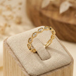 14K Gold Marquise Twist Diamond Ring – Elegant Stackable Eternity Band - 3