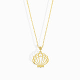 14K Solid Gold Seashell Necklace – Dainty Beach-Inspired Pendant - 3
