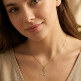 14K Gold Clover Key Necklace – Lucky Charm Pendant