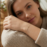 Pulseira Floco de Neve em Ouro 14K – Joalharia de Encanto de Inverno