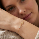 Pulseira Floco de Neve em Ouro 14K – Joalharia de Encanto de Inverno