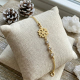 Bracciale Fiocco di Neve in Oro 14K – Gioielli con Ciondolo Invernale