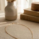 14K Gold Paperclip Chain Necklace – Modern Minimalist Statement Piece