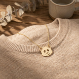 14K Gold Panda Face Necklace – Cute Animal Jewelry Gift for Her