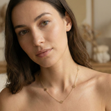 14K Gold Hollow Flower Necklace – Dainty Floral Pendant Chain - (Kadın Model Yok)