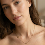 14K Gold Hollow Flower Necklace – Dainty Floral Pendant Chain - (Kadın Model Yok)