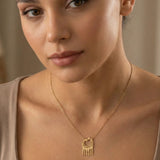 585 Gold Halskette – Giraffen Paar Herz Anhänger | Tier Schmuck der Liebe